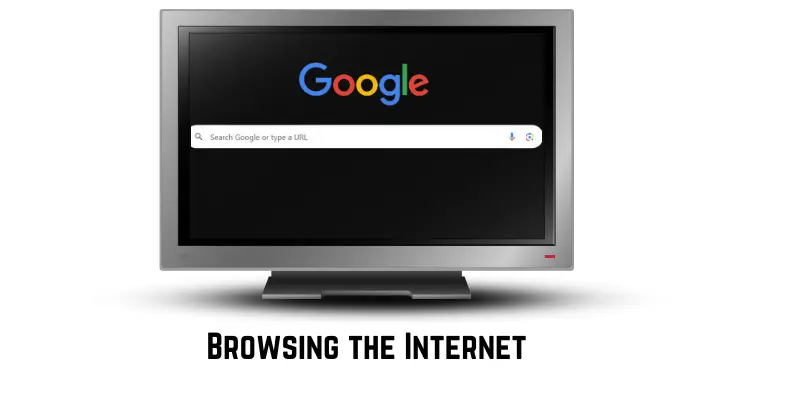 A computer screen with the Google search bar open.