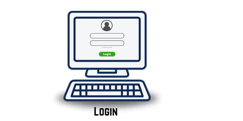 Computer screen displaying a login interface with fields for username and password