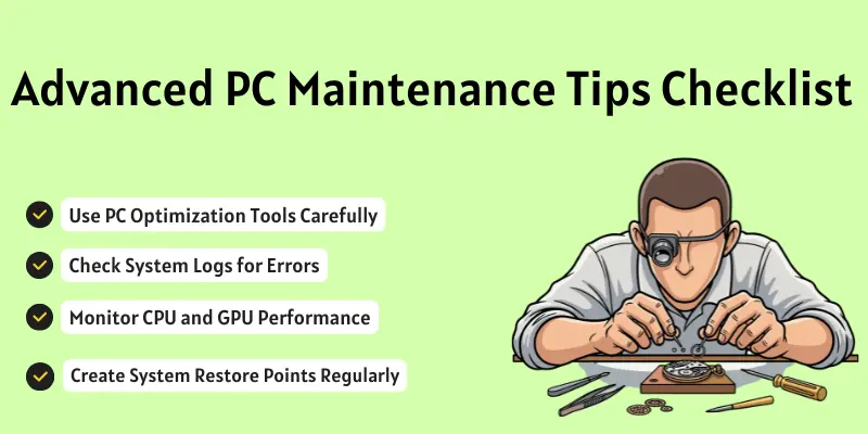 Advance pc maintenance checklist image.