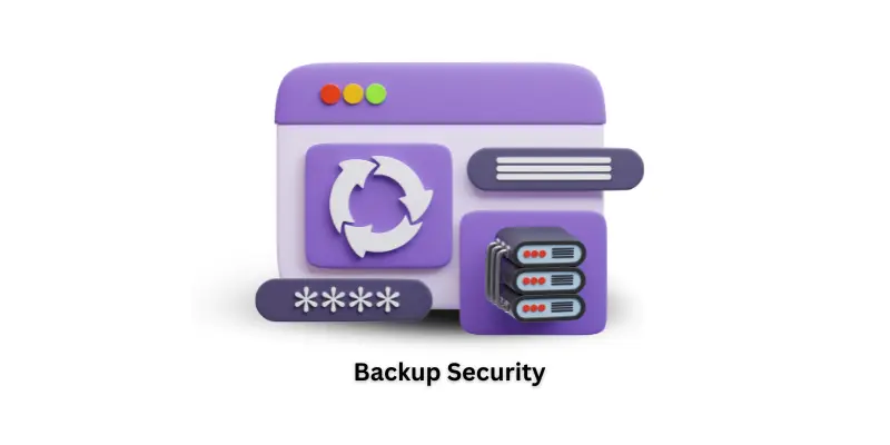 Graphics show icon of backup security.