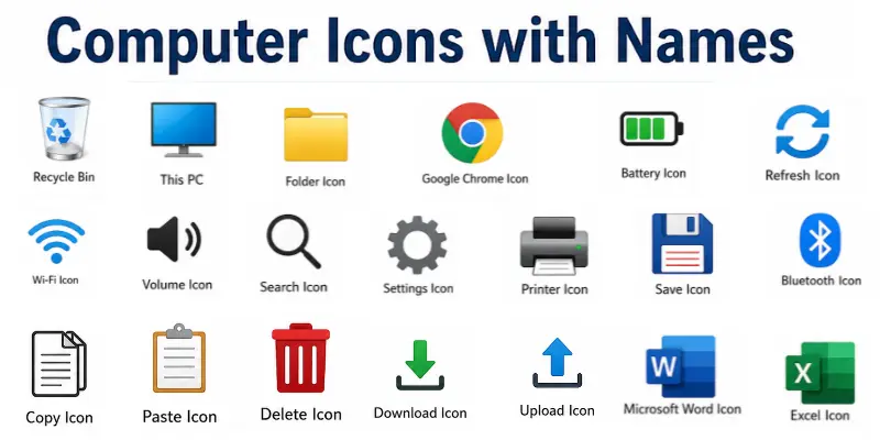 Computer icons with names.