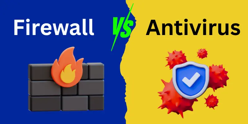 Difference between firewall and antivirus image.