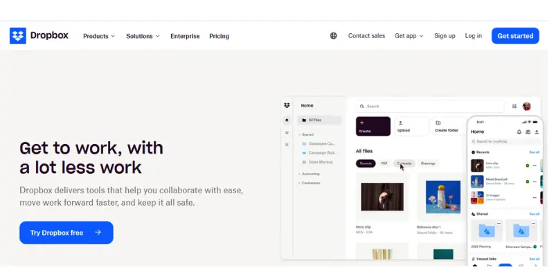 dropbox interface image Dropbox interface image