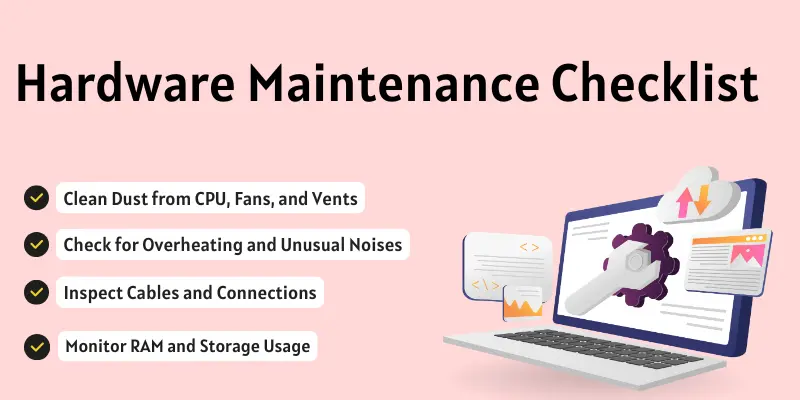 Hardware pc maintenance checklist image.