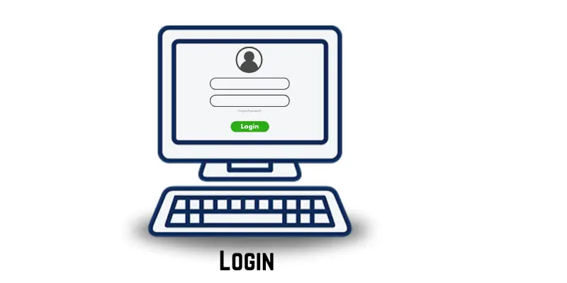 Computer screen displaying a login interface with fields for username and password.