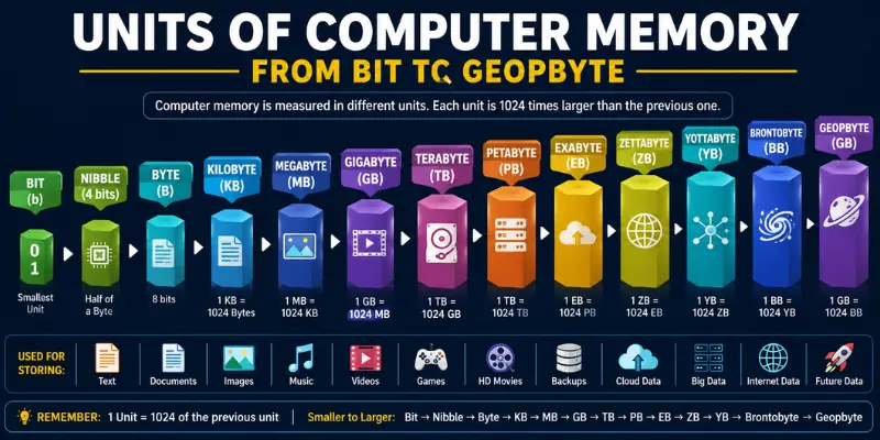 Memory units in computer image.