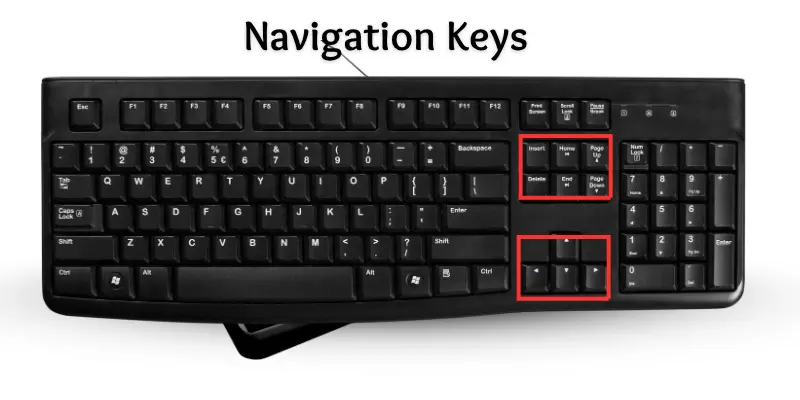 Image of navigations keys.