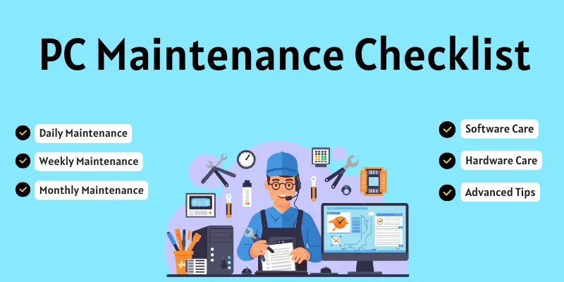 PC maintenance checklist image.