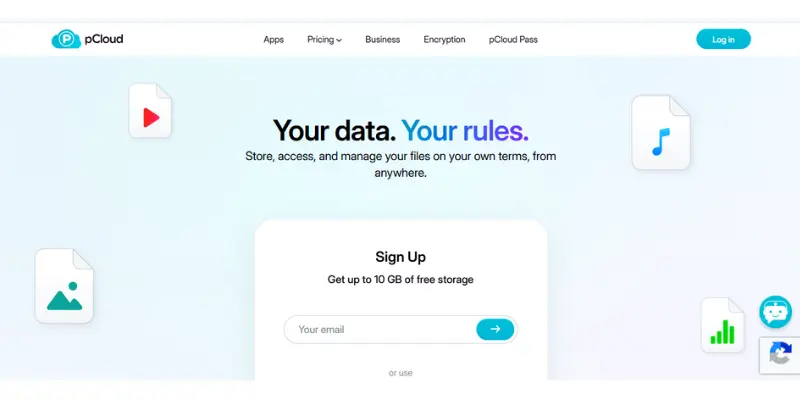 pcloud interface image Pcloud interface image