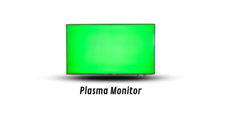 Image showing plasma computer monitor with a green screen.