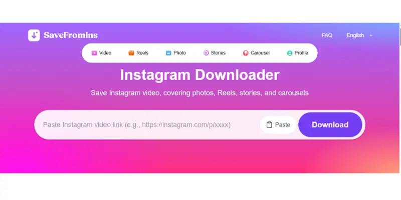 Savefromins instagram video downloader image.
