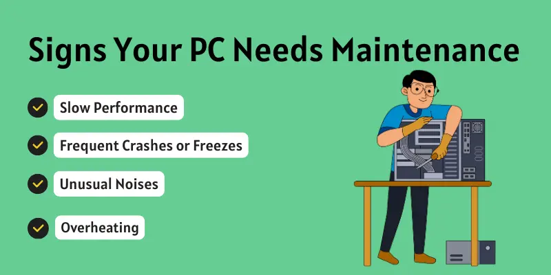 Sign of pc needs maintenance.