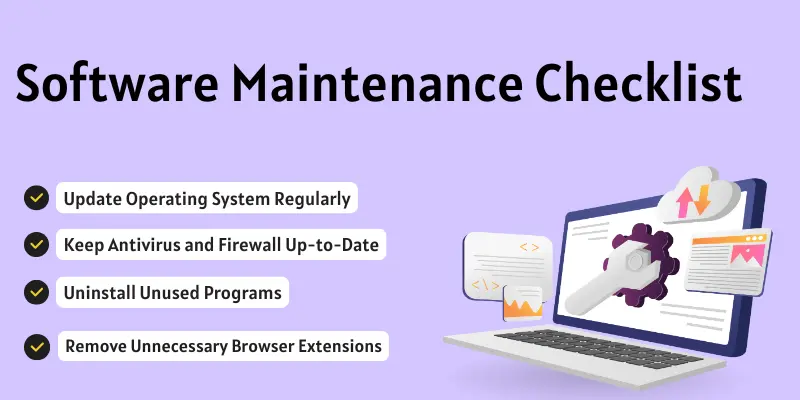 Software pc maintenance checklist image.
