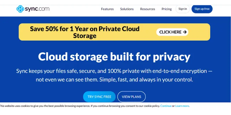 sync.com interface image Sync.com interface image.